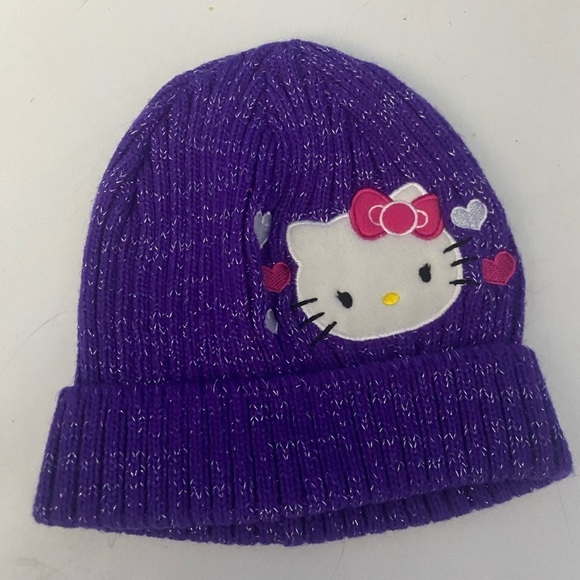 Hello Kitty purple knit cap hat kid - Picture 1 of 2